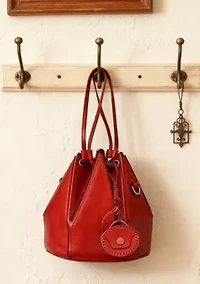 Oval Mini Handcrafted Two Tone Leather Charm