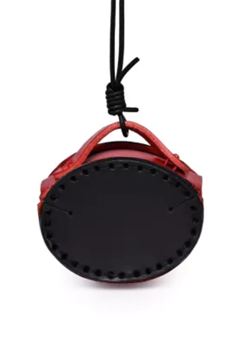 Oval Mini Handcrafted Two Tone Leather Charm