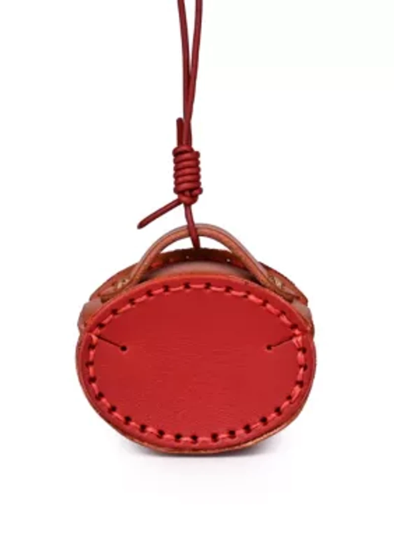 Oval Mini Handcrafted Two Tone Leather Charm