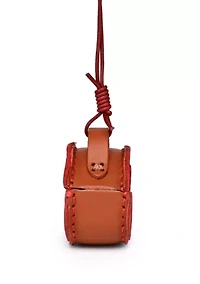 Oval Mini Handcrafted Two Tone Leather Charm