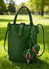 Pom Mini Handcrafted Leather Botanical Fruit Charm