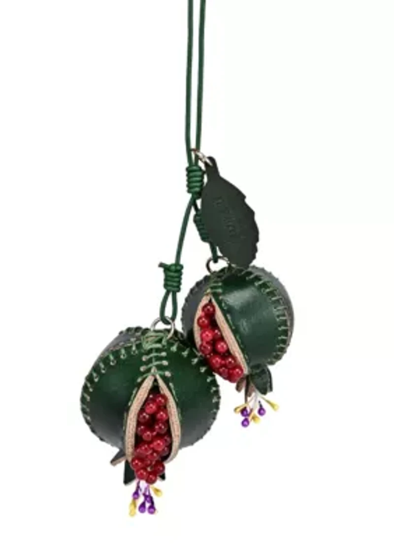 Pom Mini Handcrafted Leather Botanical Fruit Charm