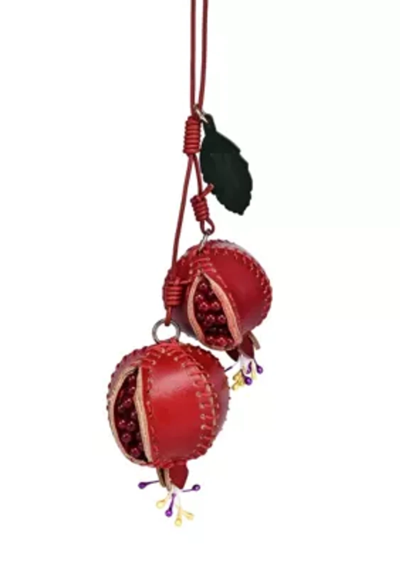Pom Mini Handcrafted Leather Botanical Fruit Charm