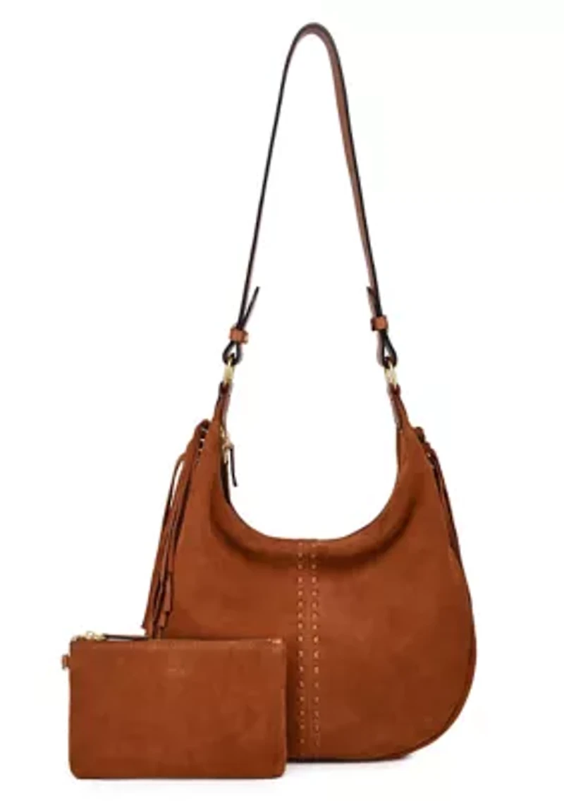 Hydrangea Oversized Suede Shoulder Bag