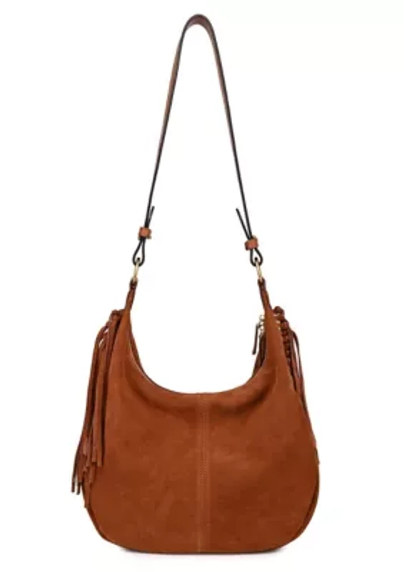 Hydrangea Oversized Suede Shoulder Bag