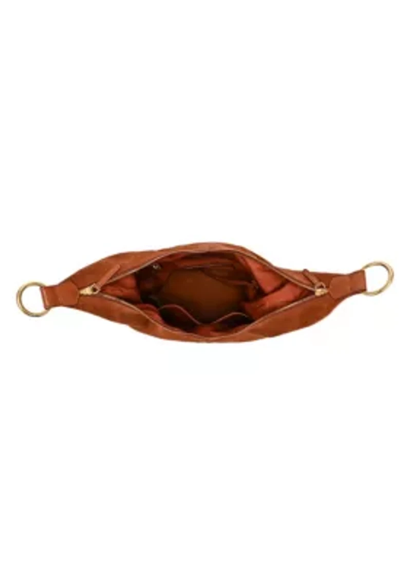 Hydrangea Oversized Suede Shoulder Bag