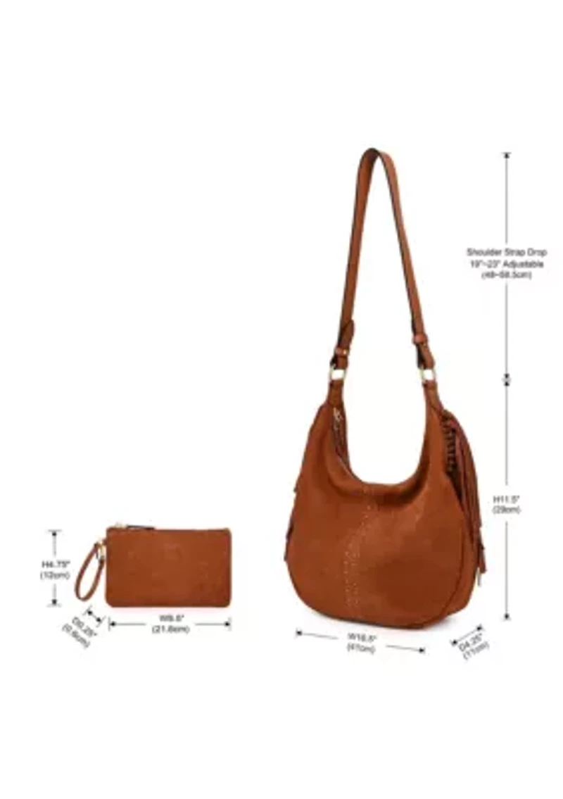 Hydrangea Oversized Suede Shoulder Bag