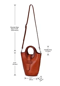 Lily Small Everyday Leather Bucket Crossbody