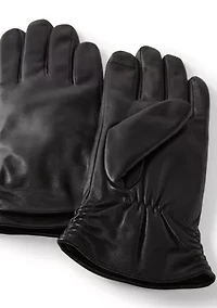 Ruched Back Leather Gloves