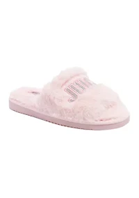 Printed Fur Logo Slide Slippers