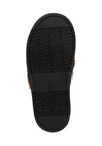Printed Fur Logo Slide Slippers