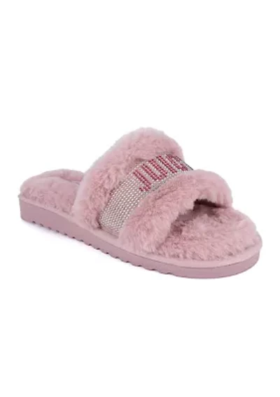 Fur Logo Halo Slide Slippers