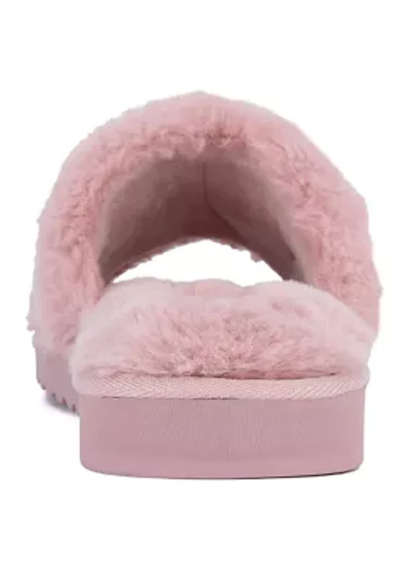 Fur Logo Halo Slide Slippers