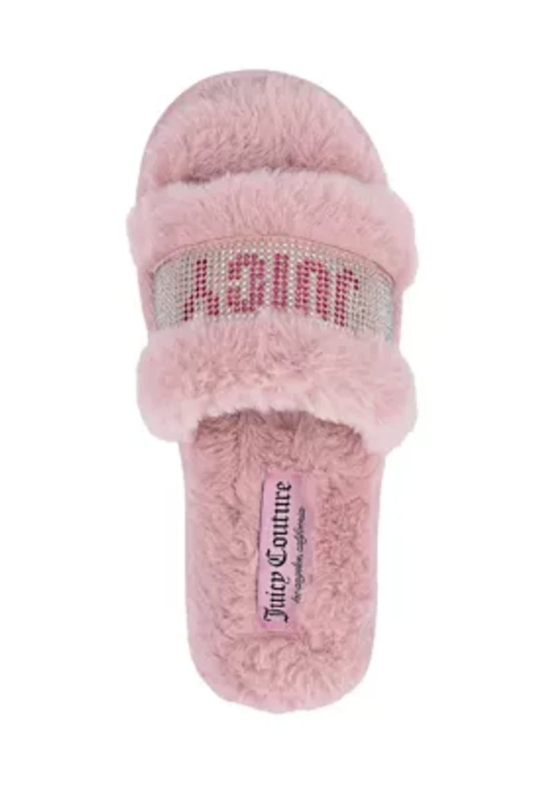 Fur Logo Halo Slide Slippers