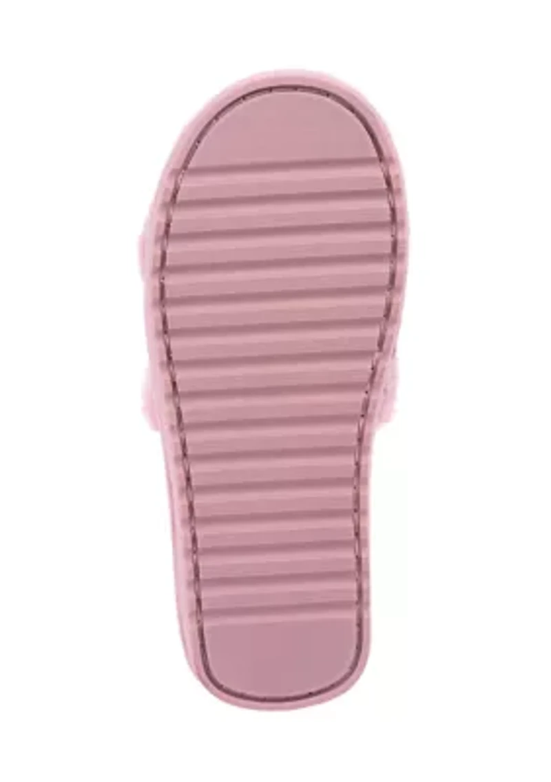 Fur Logo Halo Slide Slippers