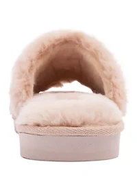 Fur Logo Slide Slippers