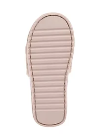 Fur Logo Slide Slippers