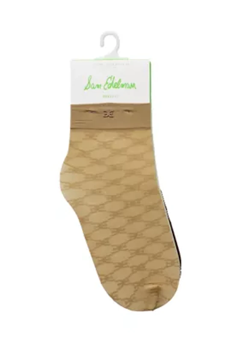 3 Pack Jacquard Openwork Anklet Socks