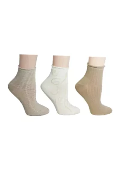 Pointelle Anklet Socks - 3 Pack