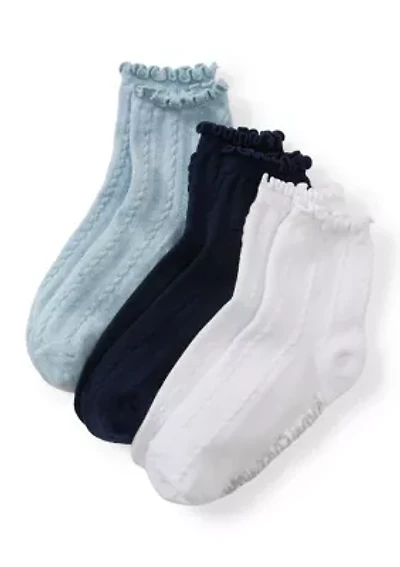 3 Pack Lettuce Trim Anklet Socks