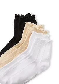 3 Pack Lettuce Trim Anklet Socks