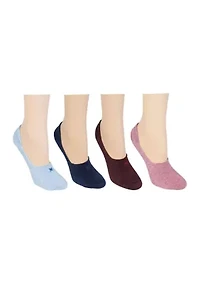 4 Pack Cotton No-Show Liner Socks