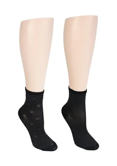  2 Pack Dot Sheen Anklet Socks 