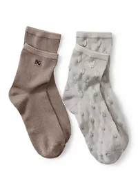 2 Pack Dot Sheen Anklet Socks