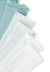 3 Pack Pointelle with Ruffle Cuff Anklet Socks