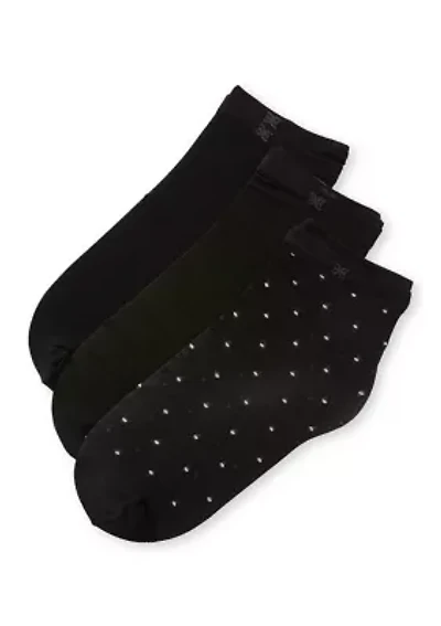 Sheer Dot Anklet Socks - 3 Pack