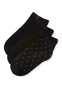 Sheer Dot Anklet Socks - 3 Pack