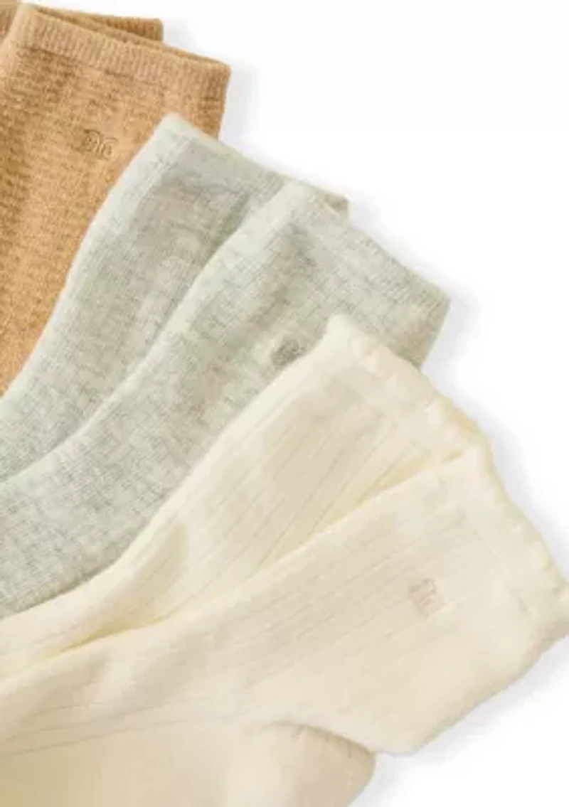 3 Pack Half Cushion Cotton Texture Anklet Socks