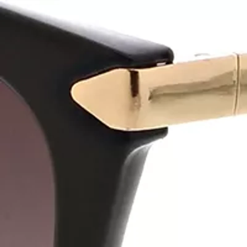 Butterfly Cat Eye Sunglasses with Metal Temples Overlay