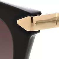 Butterfly Cat Eye Sunglasses with Metal Temples Overlay