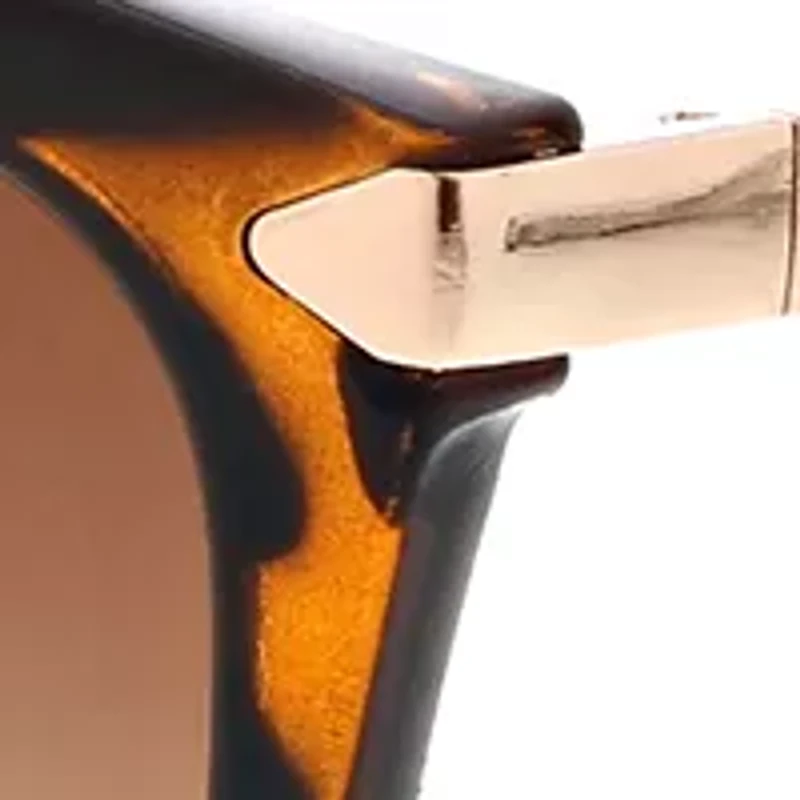 Butterfly Cat Eye Sunglasses with Metal Temples Overlay