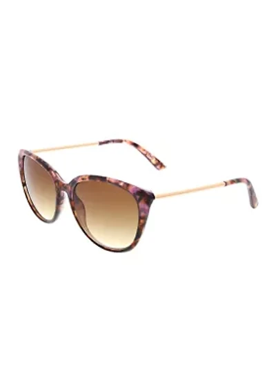 Butterfly Cat Eye Sunglasses with Metal Temples 