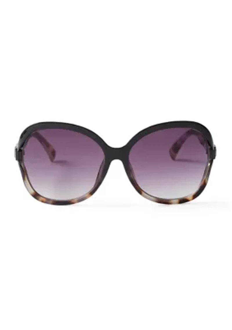 Oversized Rounded Vented Butterfly Sunglasses