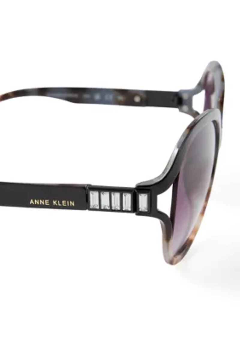 Oversized Rounded Vented Butterfly Sunglasses