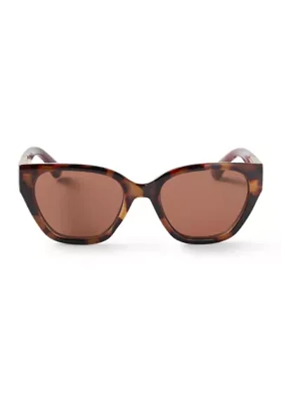 Medium Cat Eye Sunglasses with Textured Temples