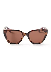 Medium Cat Eye Sunglasses with Textured Temples