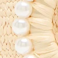 Pearl Trim Buckle Straw Belt