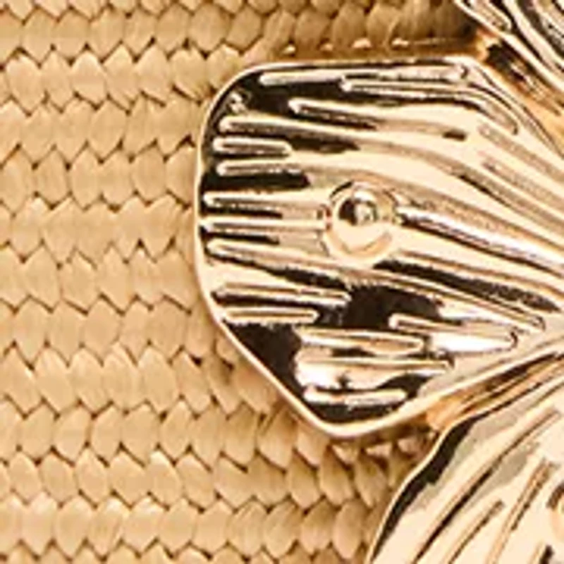 Double Flower Buckle Straw Belt