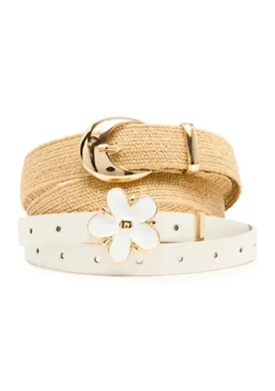 Straw Belt and Flower Set
