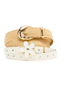 Straw Belt and Flower Set