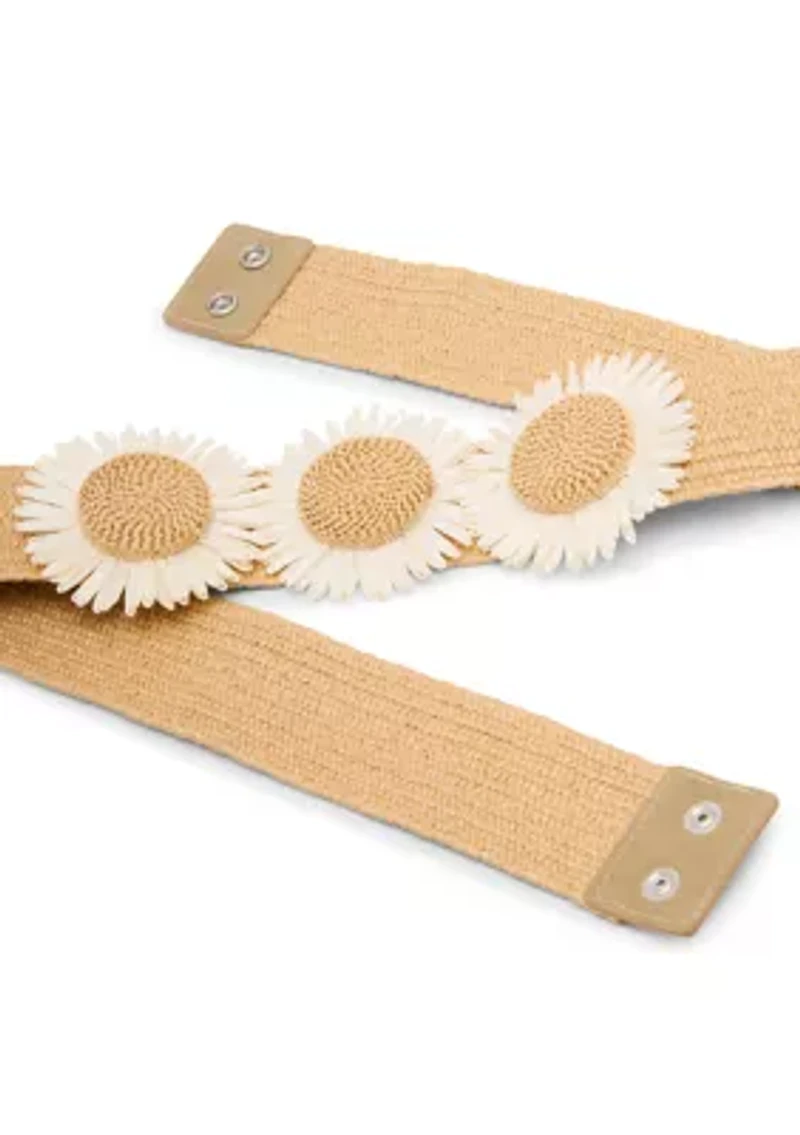 Straw Flower Stretch Belt