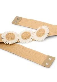 Straw Flower Stretch Belt