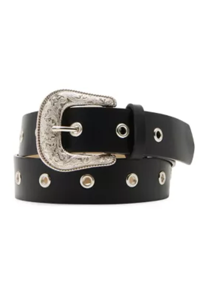 Western Buckle with Grommet Belt