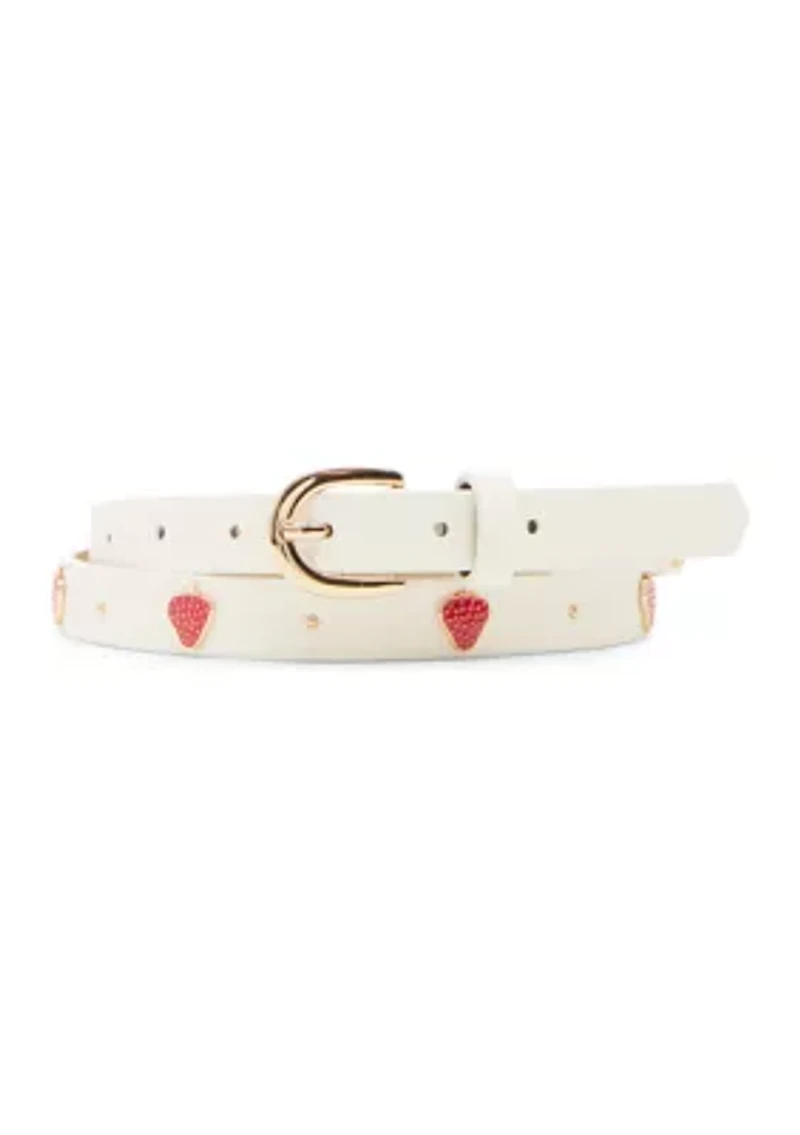 Heart Buckle, Strawberry Studded, and Full Perf 3-for-1 Belt  Set