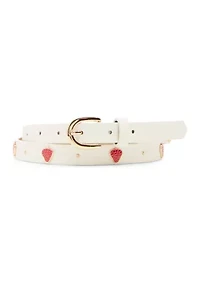 Heart Buckle, Strawberry Studded, and Full Perf 3-for-1 Belt  Set