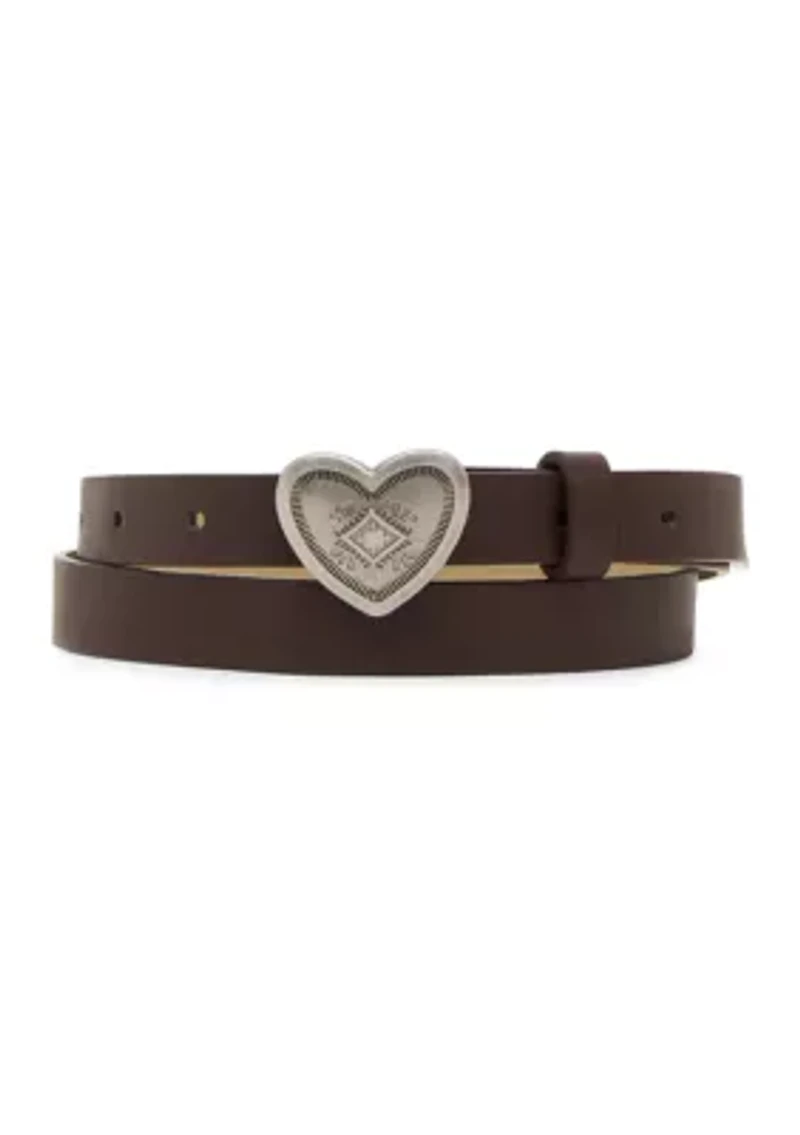 3 for 1 Double Keeper Oval Buckle and Western Heart Belt Set
